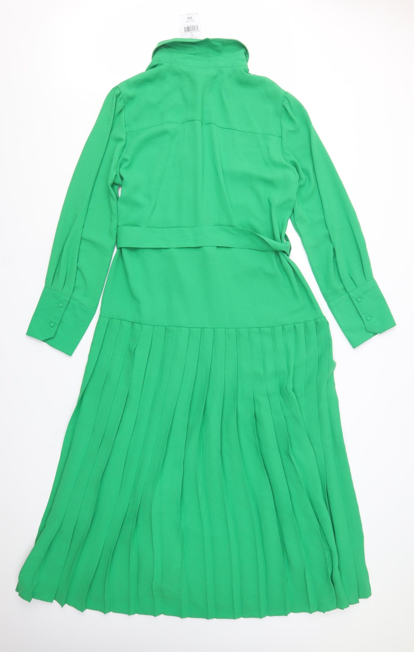 NEXT Womens Green  Polyester Shirt Dress  Size 16  V-Neck Button