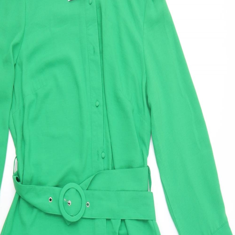 NEXT Womens Green  Polyester Shirt Dress  Size 16  V-Neck Button