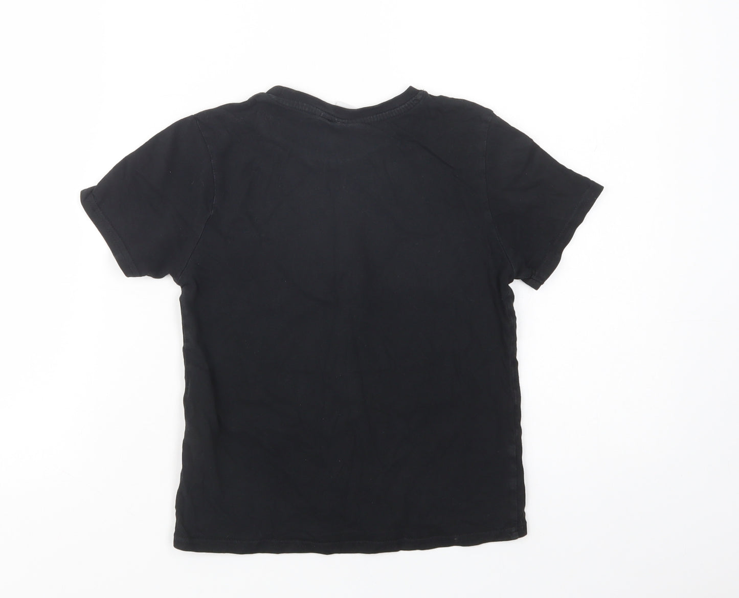 Primark Boys Black  Cotton Pullover T-Shirt Size 8-9 Years Crew Neck Pullover - Minecraft