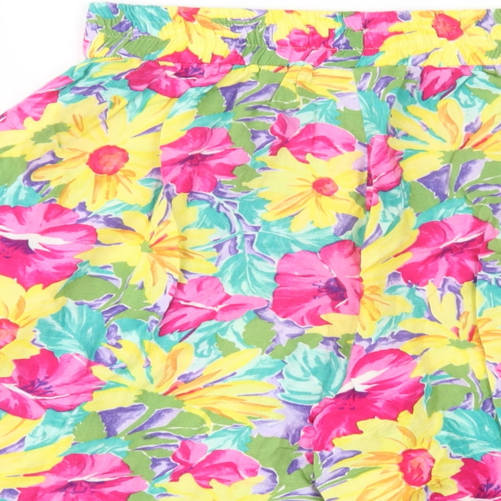 Dorothy Perkins Womens Multicoloured Floral Viscose Culotte Shorts Size 14 L7 in Regular