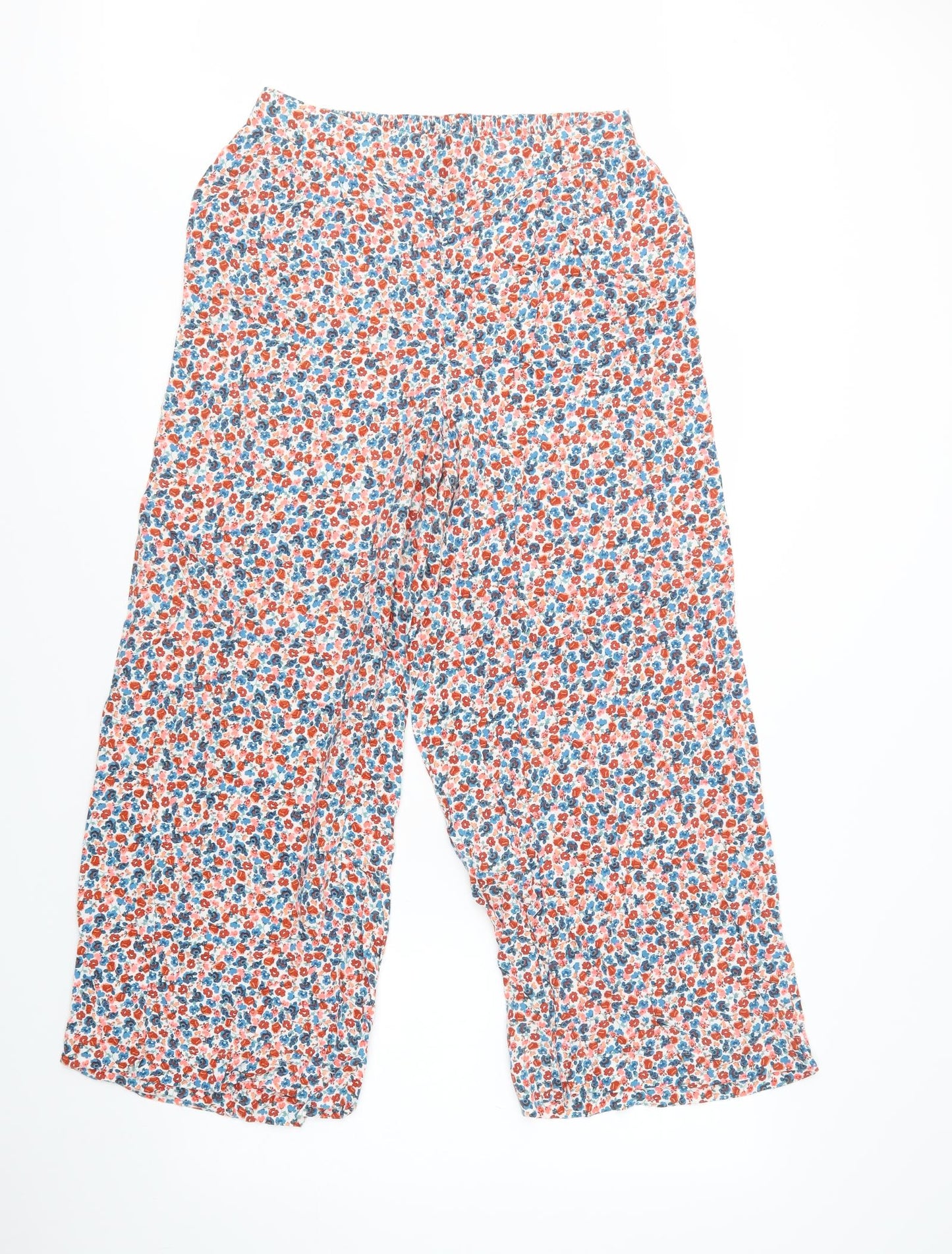 New Look Womens Multicoloured Floral Viscose Trousers  Size 14 L27 in Regular