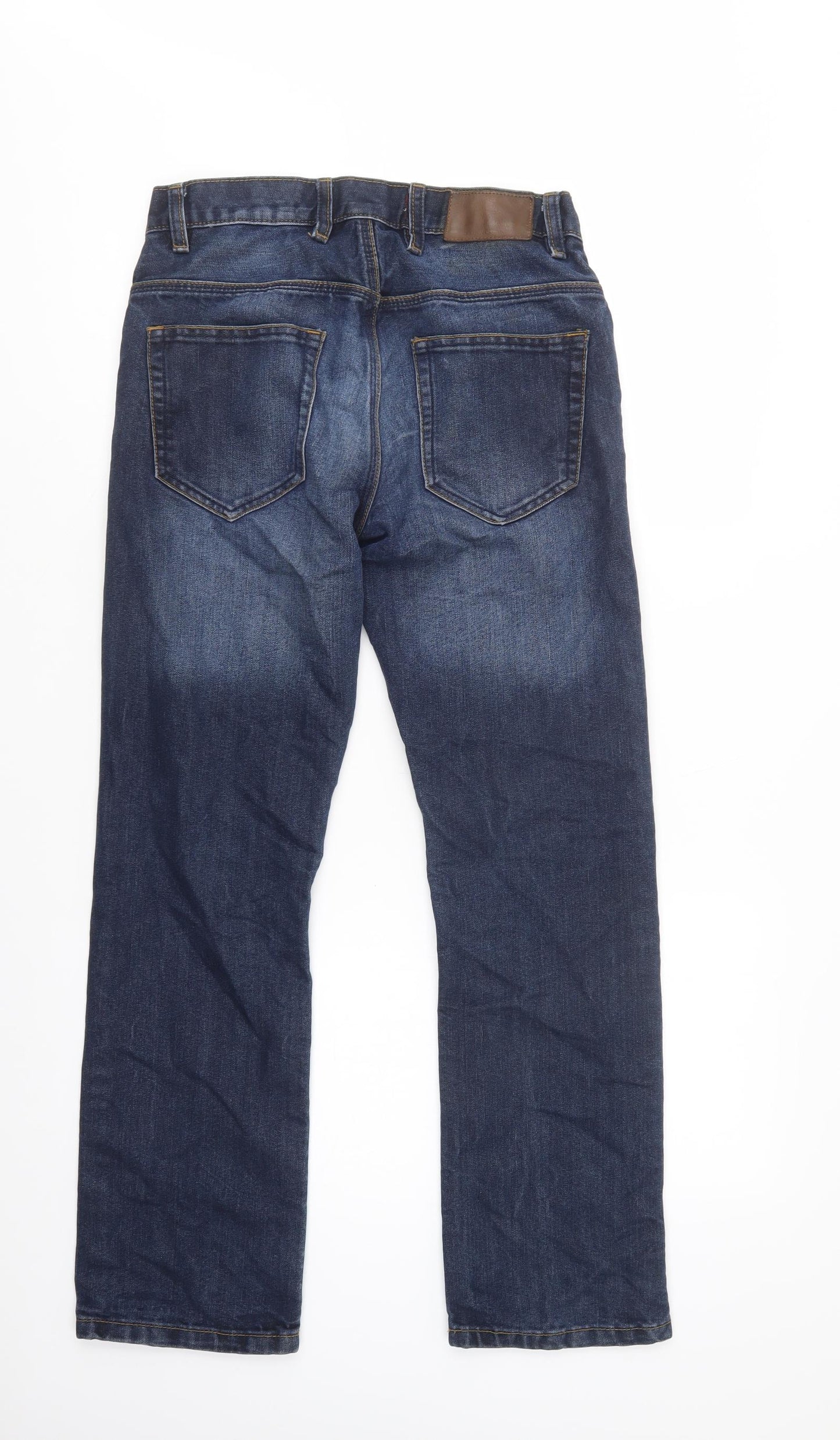 French Connection Mens Blue  Cotton Straight Jeans Size 30 in L30 in Regular Button