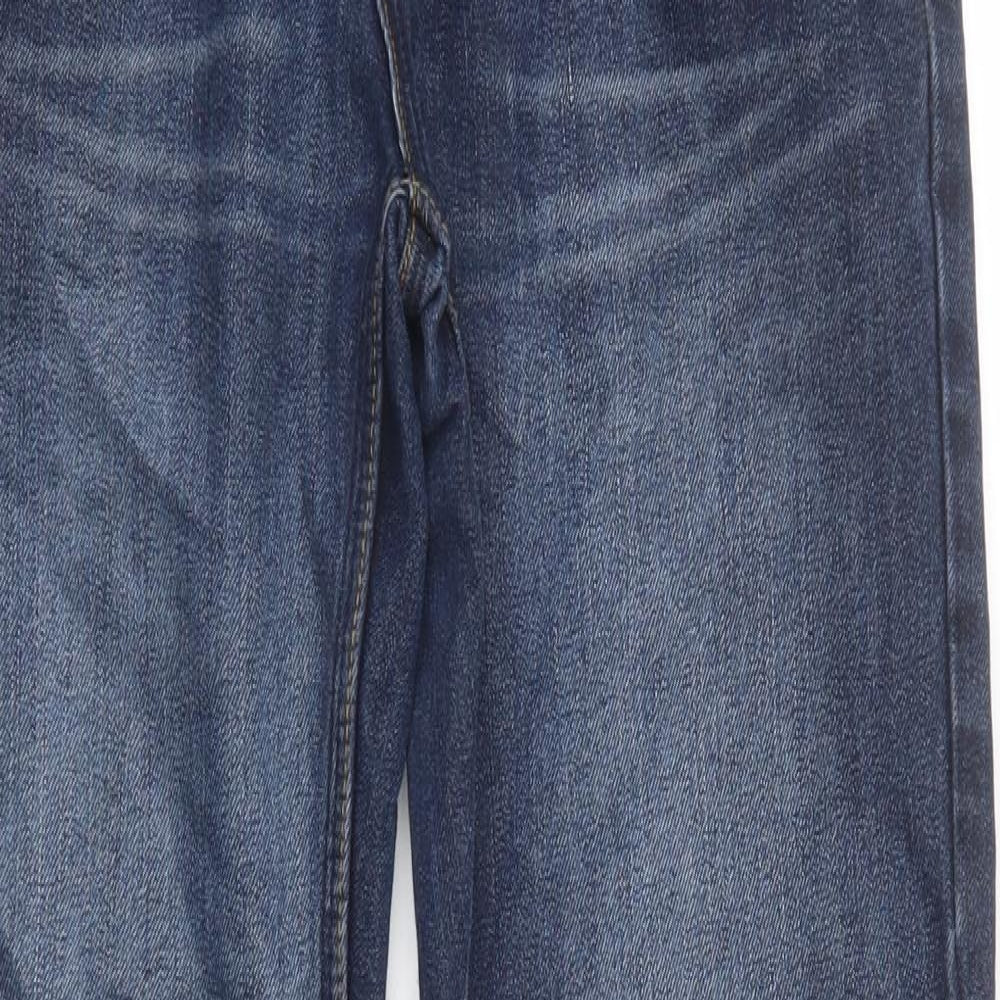 French Connection Mens Blue  Cotton Straight Jeans Size 30 in L30 in Regular Button
