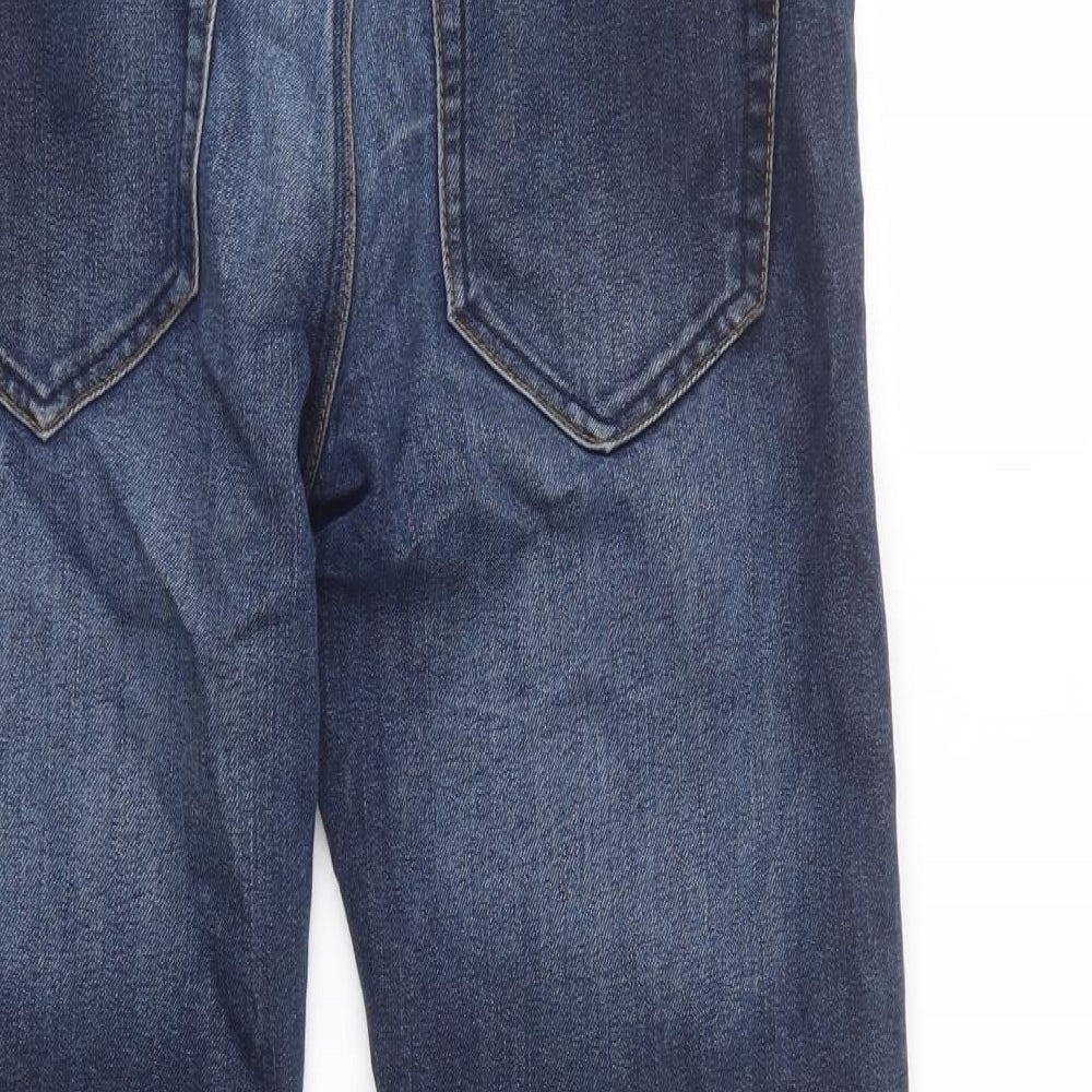 French Connection Mens Blue  Cotton Straight Jeans Size 30 in L30 in Regular Button