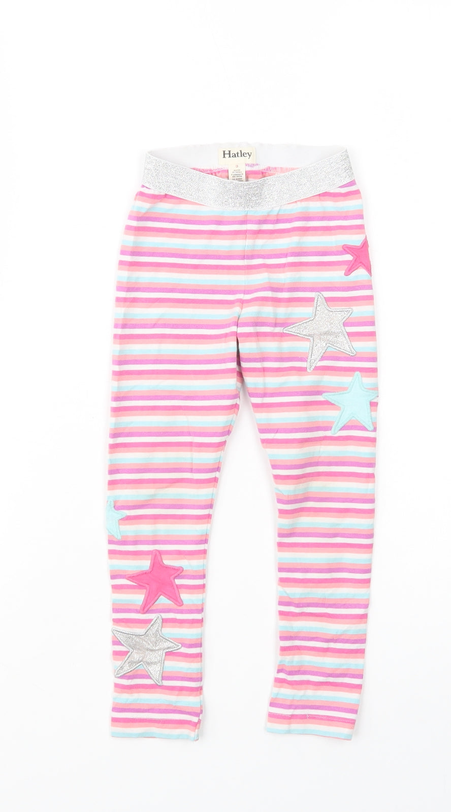 Hatley Girls Multicoloured Striped Cotton Jogger Trousers Size 3 Years  Regular  - Leggings