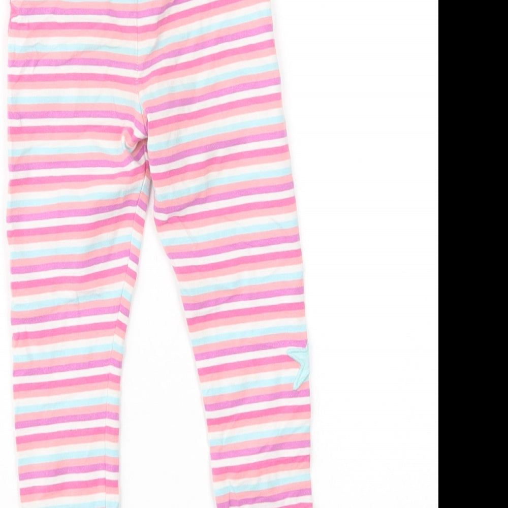 Hatley Girls Multicoloured Striped Cotton Jogger Trousers Size 3 Years  Regular  - Leggings