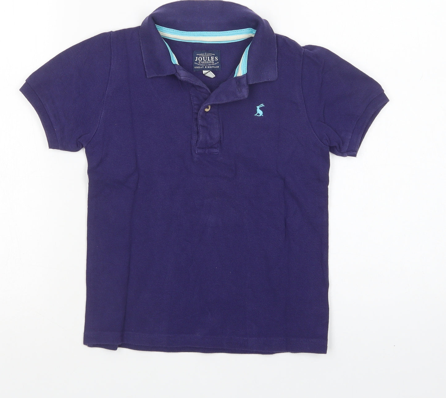 Joules Girls Purple  Cotton Basic Polo Size 5-6 Years Collared Button
