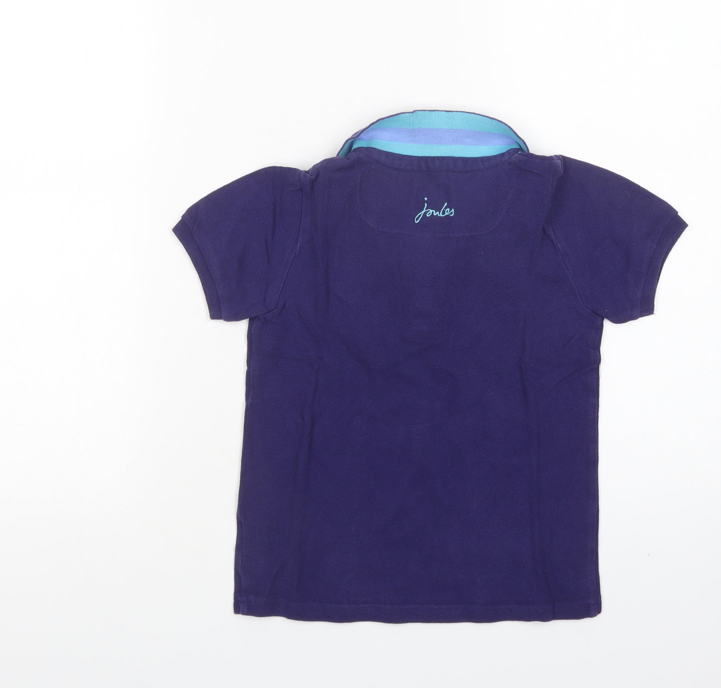 Joules Girls Purple  Cotton Basic Polo Size 5-6 Years Collared Button
