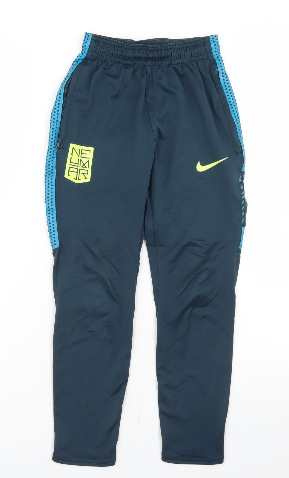 Nike Boys Blue  Polyester Jogger Trousers Size 8-9 Years  Regular Drawstring - Neymar