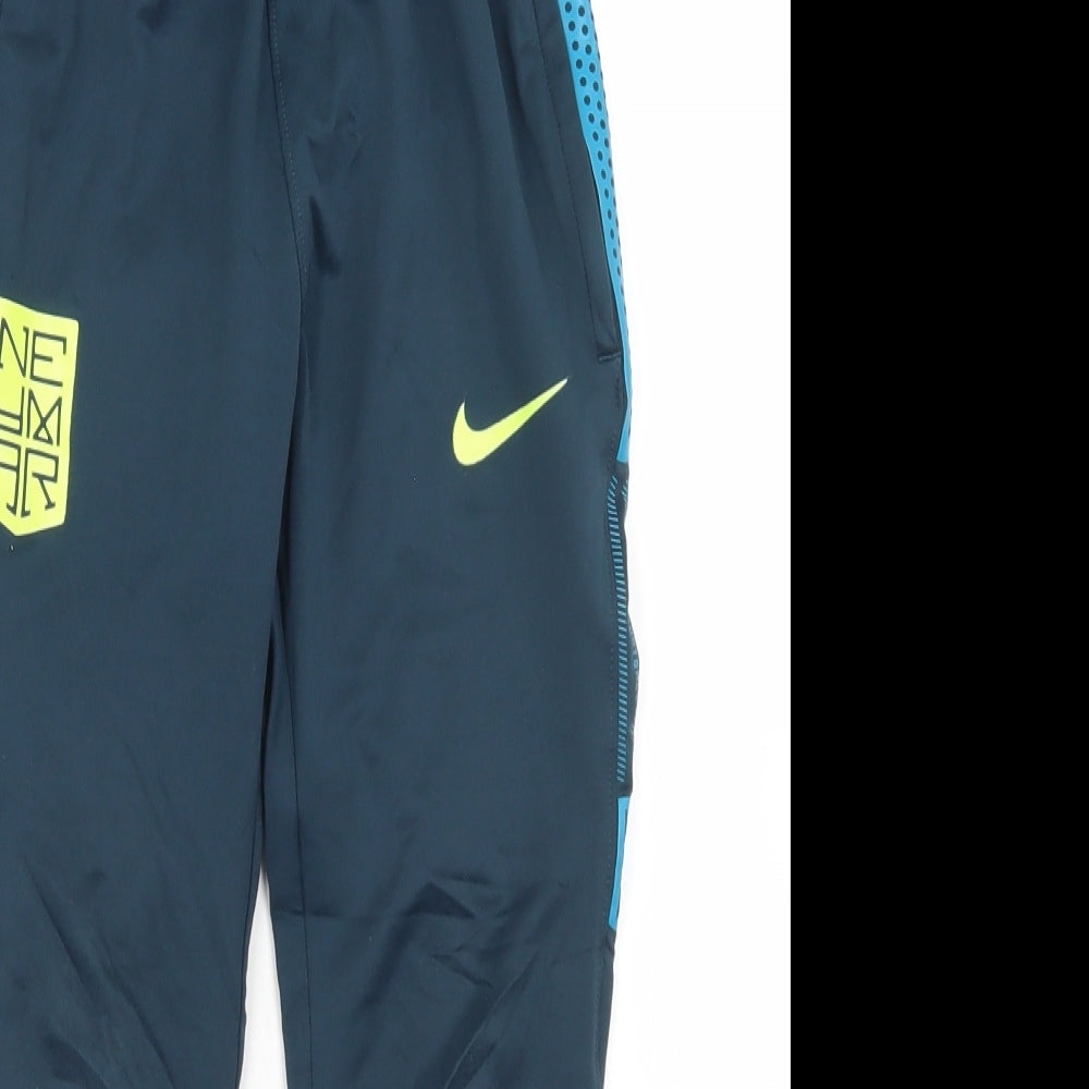 Nike Boys Blue  Polyester Jogger Trousers Size 8-9 Years  Regular Drawstring - Neymar