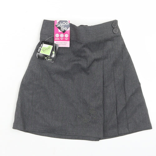 Matalan Girls Grey  Polyester Pleated Skirt Size 3 Years  Regular  - School Wear