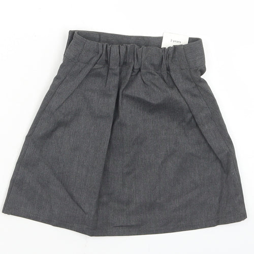 Matalan Girls Grey  Polyester Pleated Skirt Size 3 Years  Regular  - School Wear