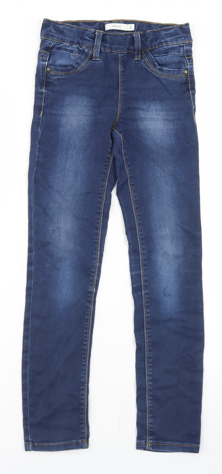name it Girls Blue  Cotton Skinny Jeans Size 8 Years  Regular Button