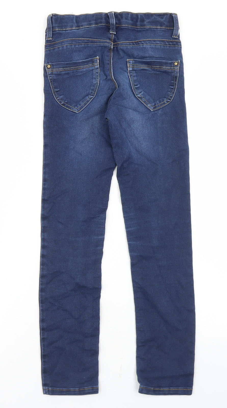name it Girls Blue  Cotton Skinny Jeans Size 8 Years  Regular Button