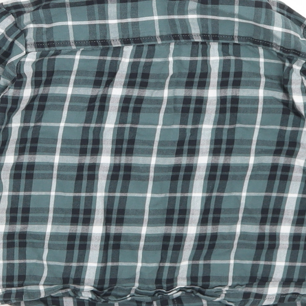 George Boys Blue Plaid Cotton Basic Button-Up Size 2-3 Years Collared Button