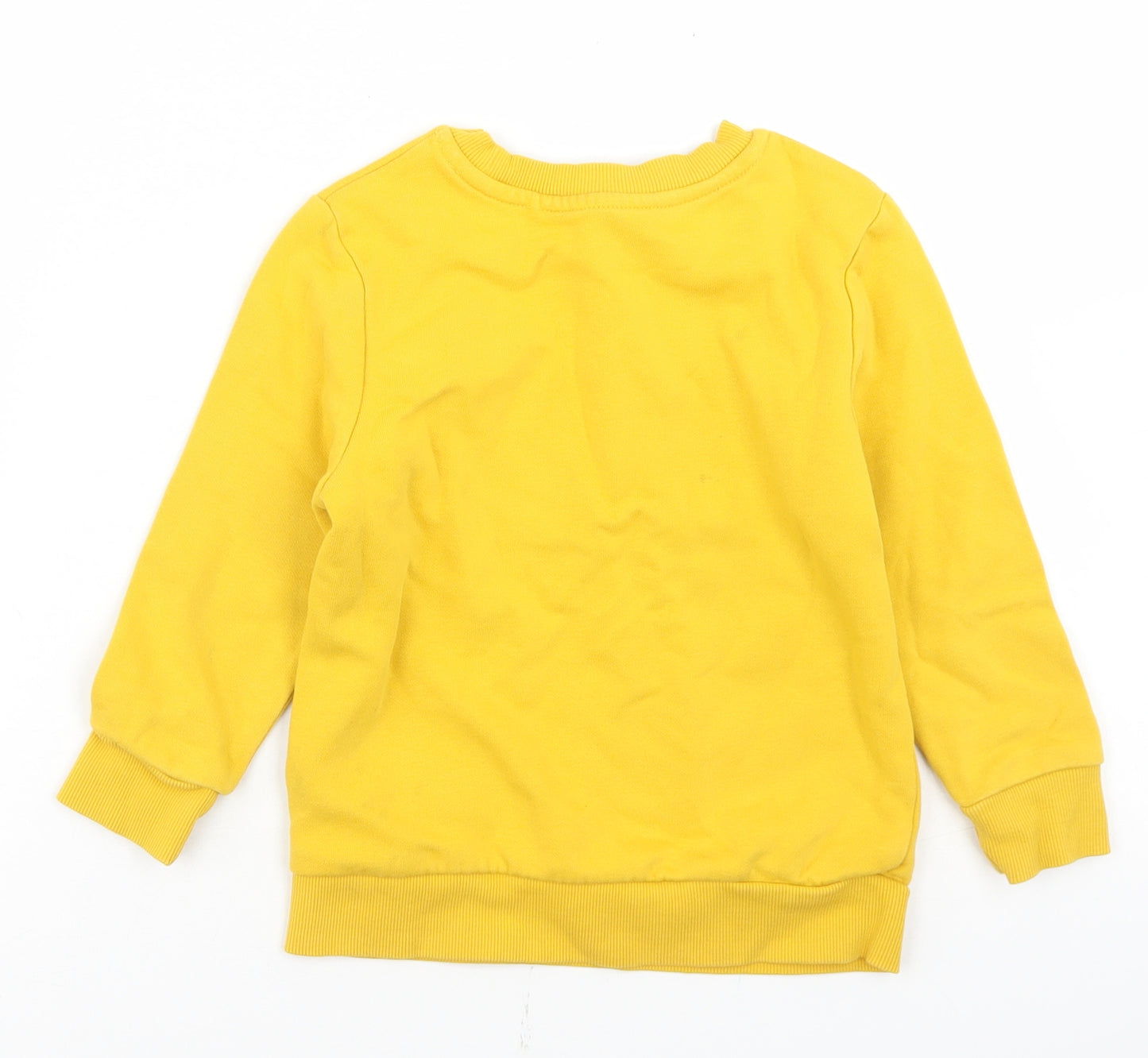George Girls Yellow  Cotton Pullover Sweatshirt Size 3-4 Years   - Digger Demolition Print
