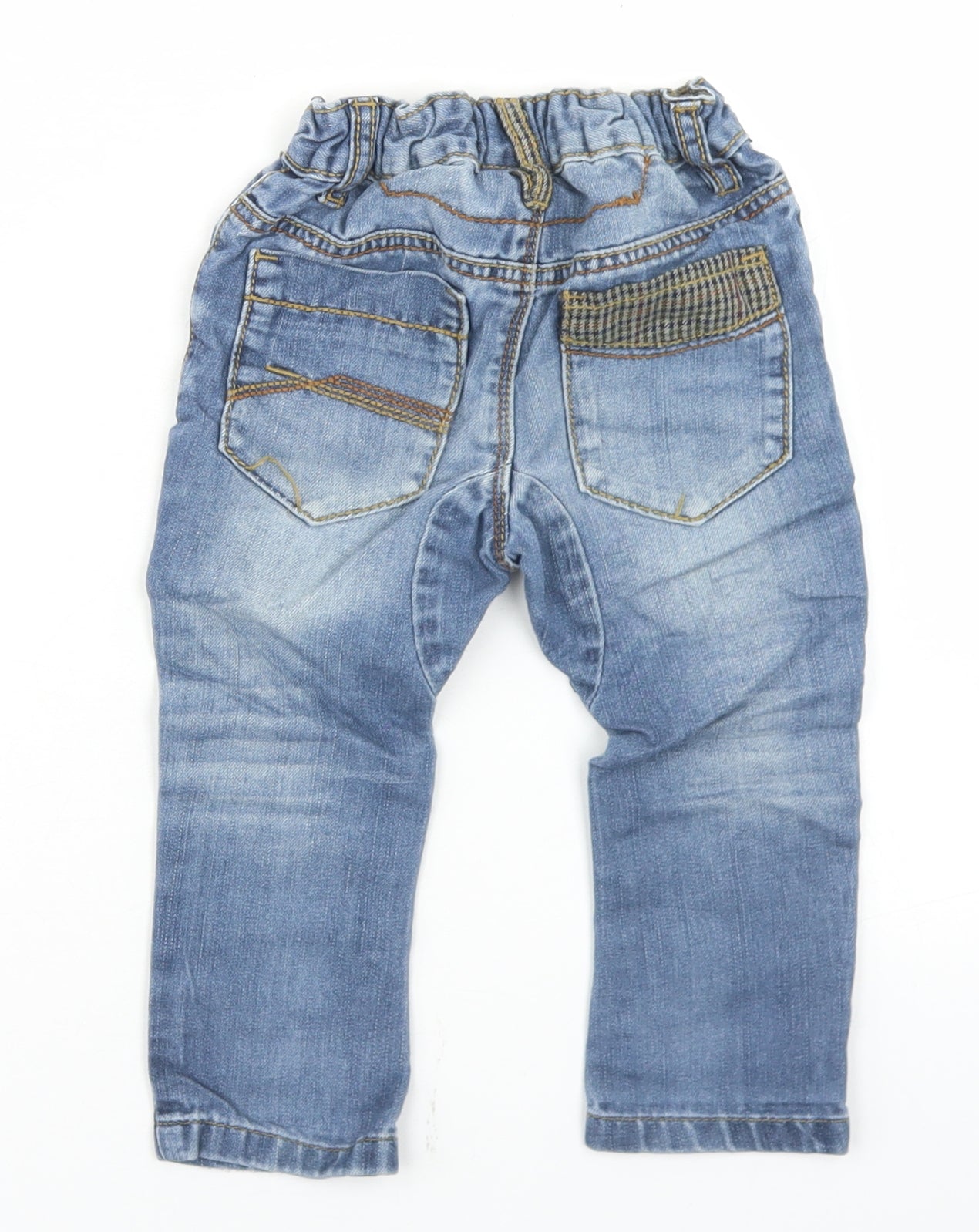 NEXT Boys Blue  Cotton Cargo Jeans Size 12-18 Months  Button
