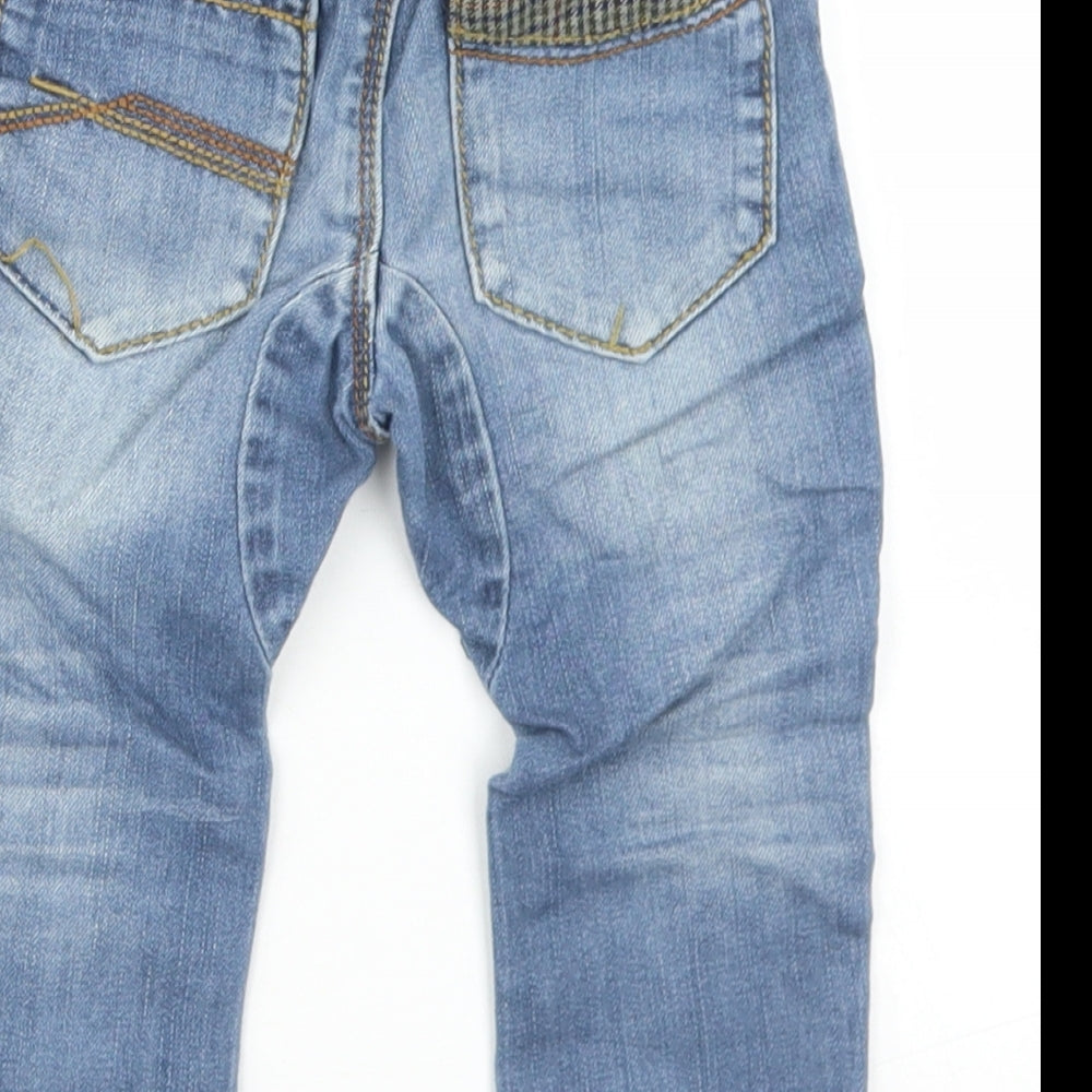 NEXT Boys Blue  Cotton Cargo Jeans Size 12-18 Months  Button