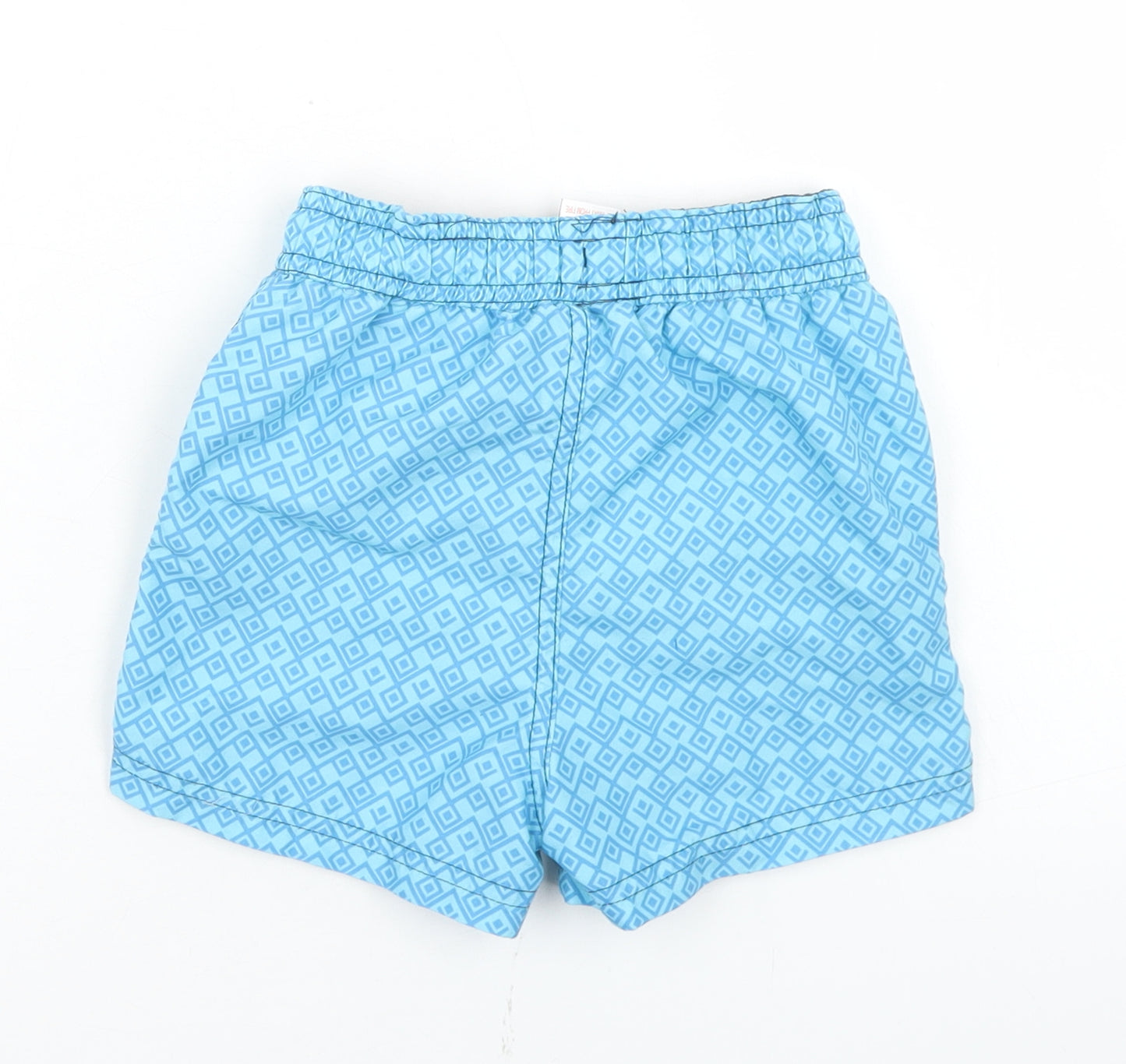 NEXT Boys Blue Argyle/Diamond Polyester Sweat Shorts Size 3-4 Years  Regular Drawstring - Board Shorts