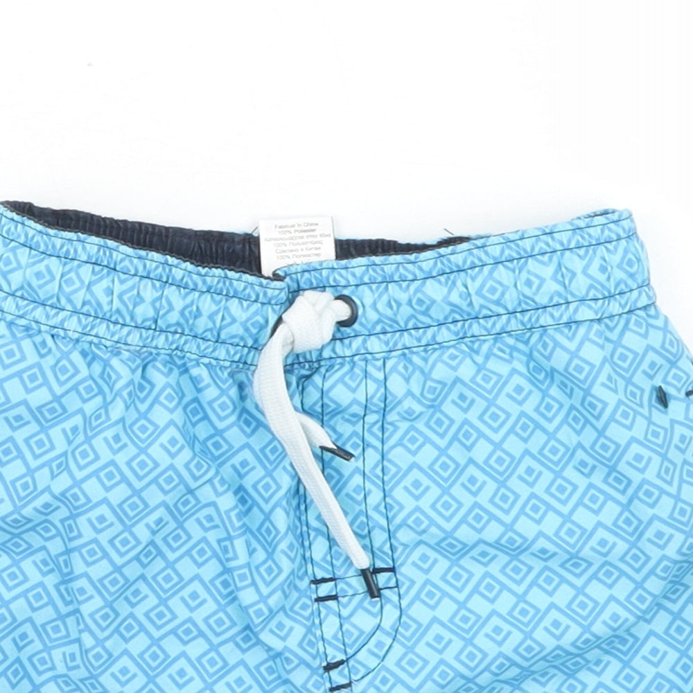 NEXT Boys Blue Argyle/Diamond Polyester Sweat Shorts Size 3-4 Years  Regular Drawstring - Board Shorts