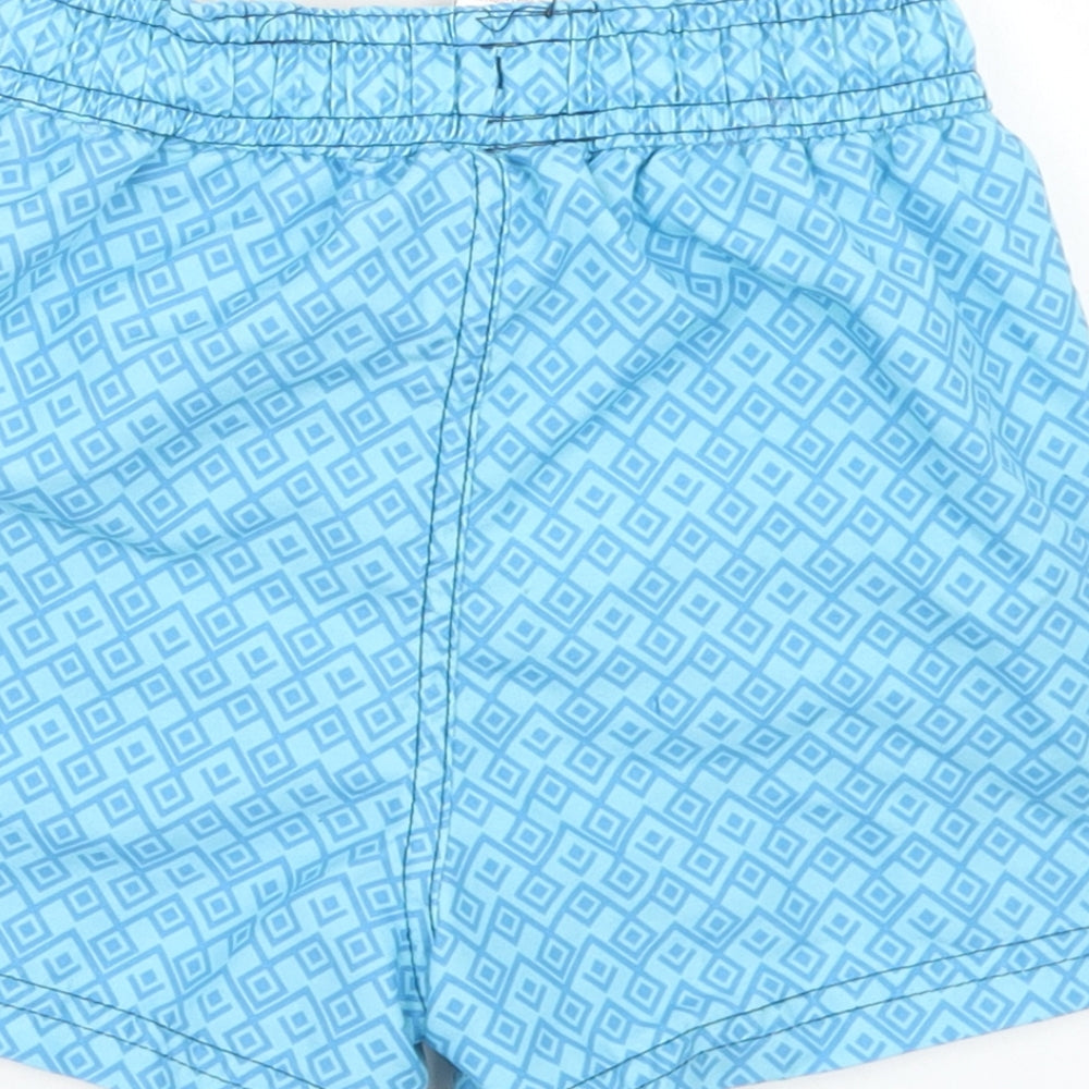 NEXT Boys Blue Argyle/Diamond Polyester Sweat Shorts Size 3-4 Years  Regular Drawstring - Board Shorts