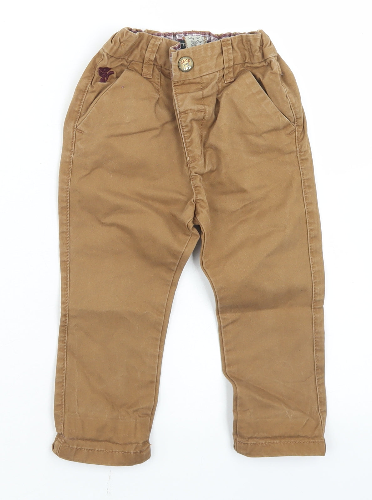 NEXT Boys Brown  Cotton Capri Trousers Size 12-18 Months  Button