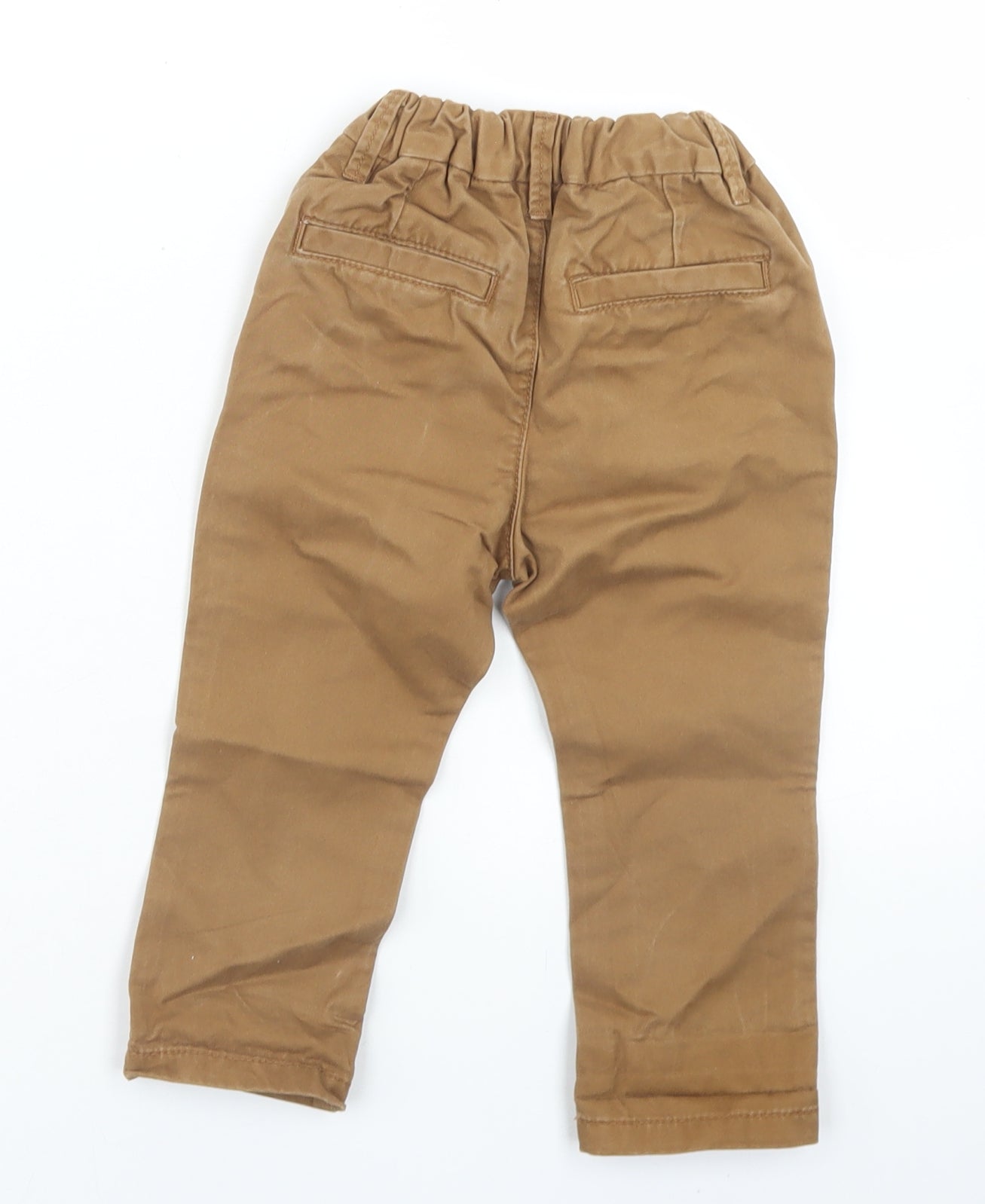 NEXT Boys Brown  Cotton Capri Trousers Size 12-18 Months  Button