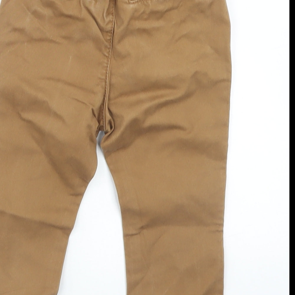 NEXT Boys Brown  Cotton Capri Trousers Size 12-18 Months  Button