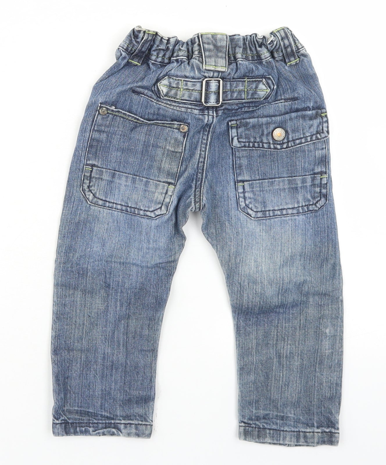 NEXT Boys Blue  Cotton Capri Jeans Size 18-24 Months  Button