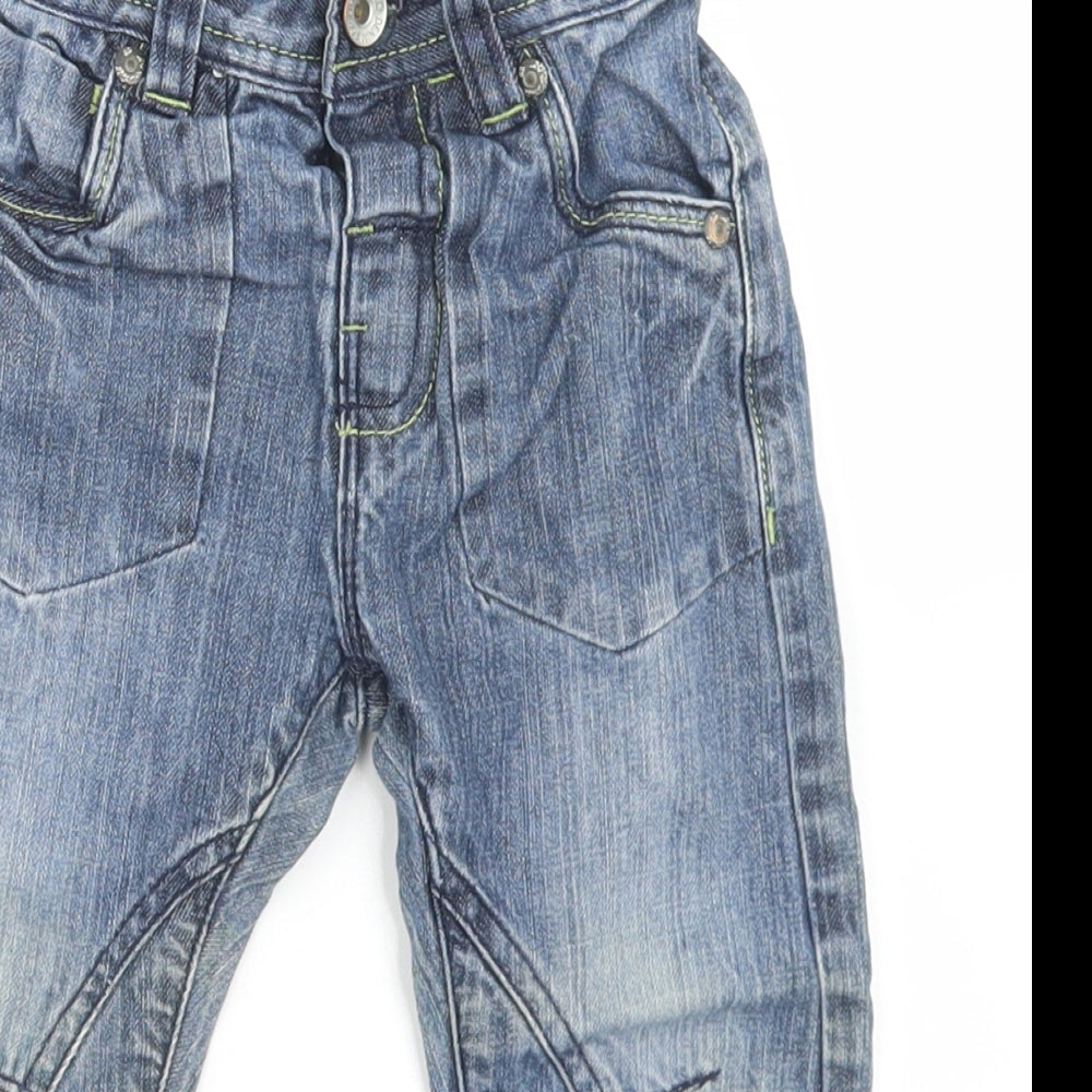 NEXT Boys Blue  Cotton Capri Jeans Size 18-24 Months  Button