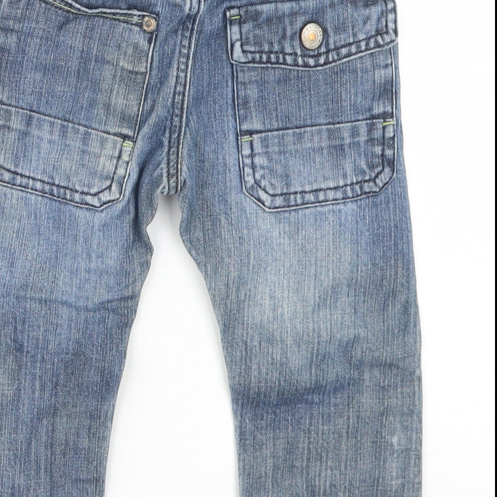 NEXT Boys Blue  Cotton Capri Jeans Size 18-24 Months  Button