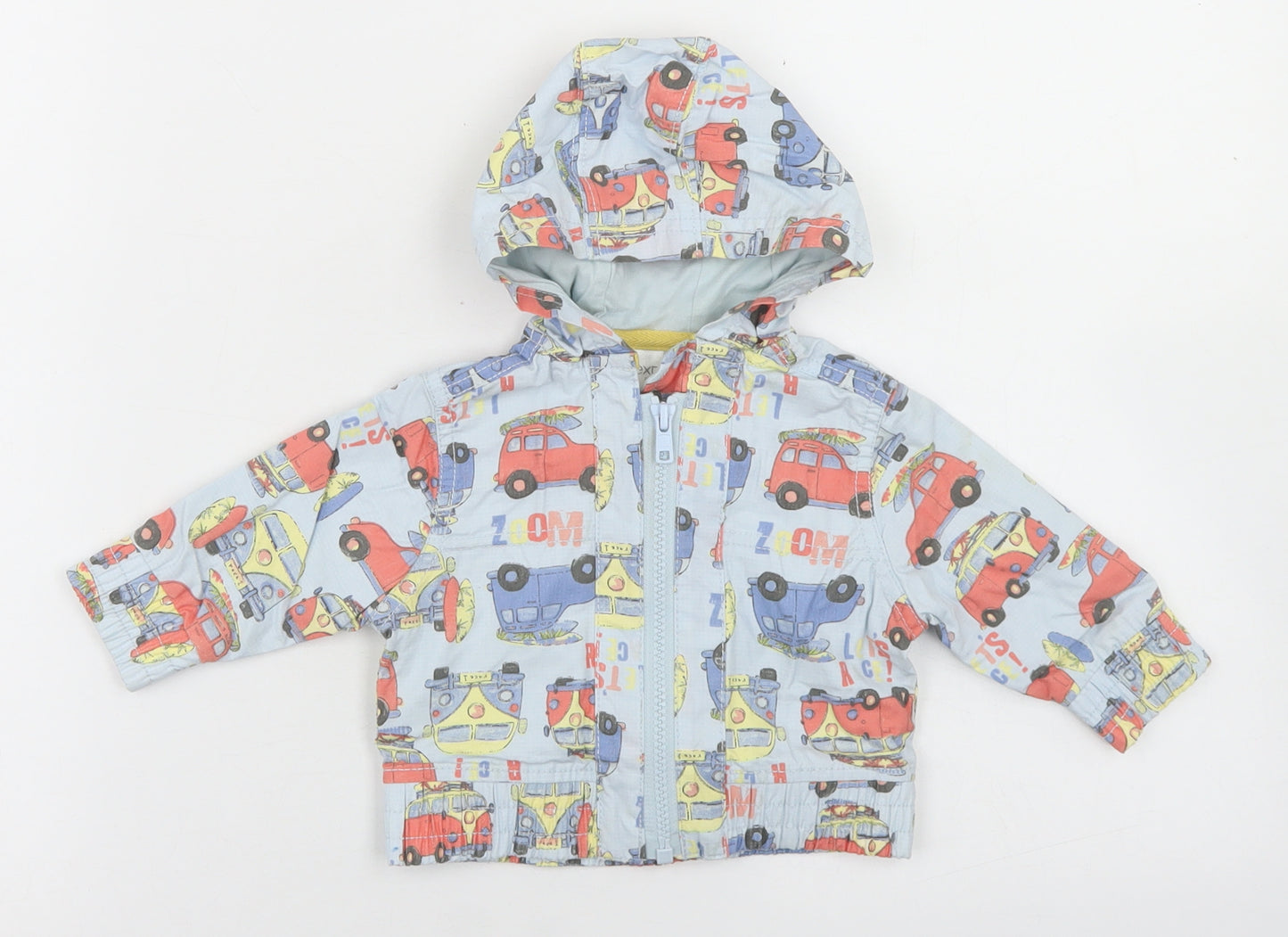 NEXT Boys Blue Geometric  Jacket  Size 0-3 Months   Zip - VW Camper