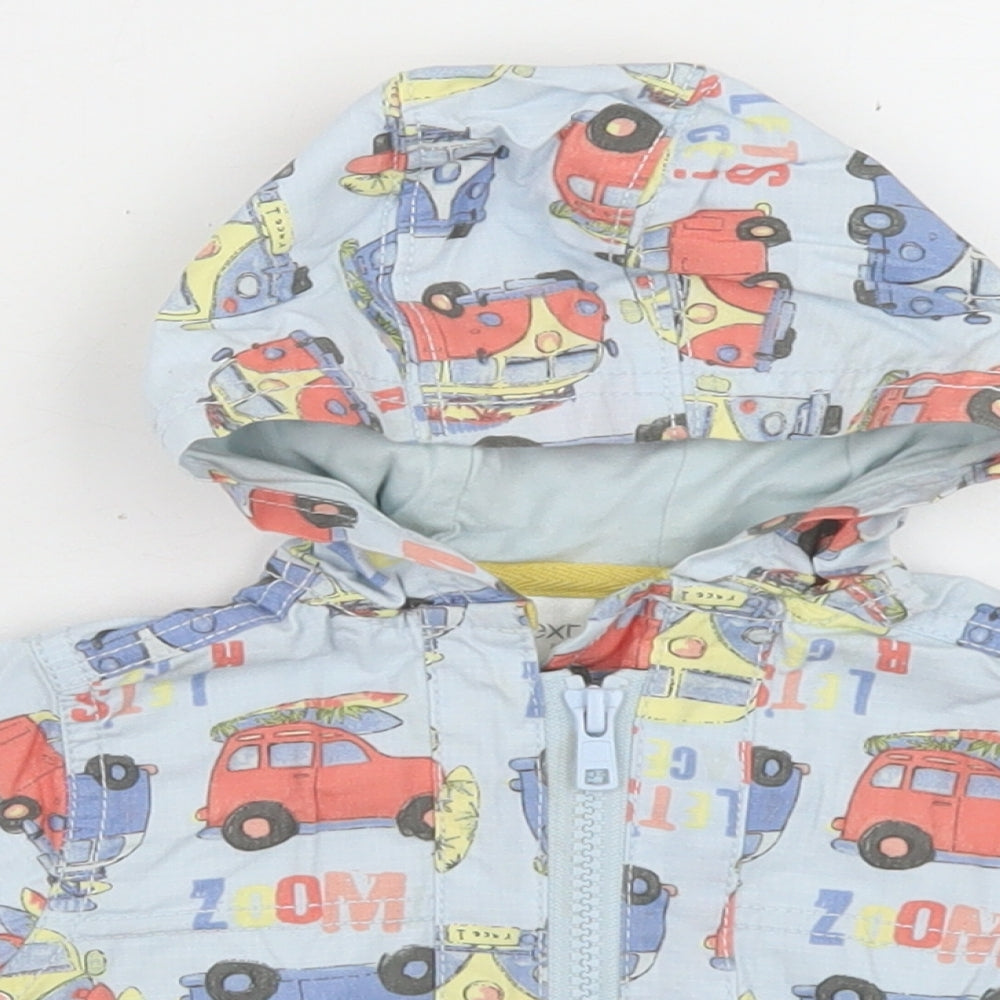 NEXT Boys Blue Geometric  Jacket  Size 0-3 Months   Zip - VW Camper