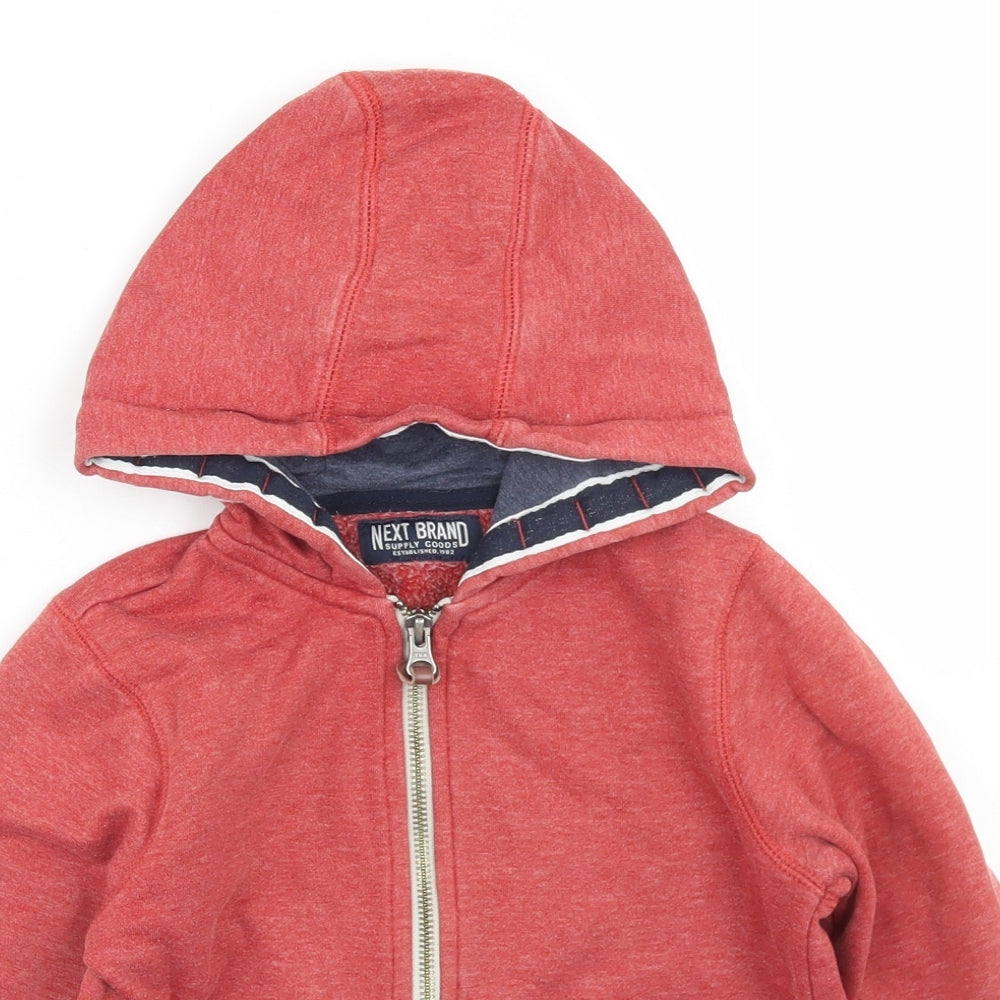 NEXT Boys Red  Cotton Full Zip Hoodie Size 5 Years  Zip