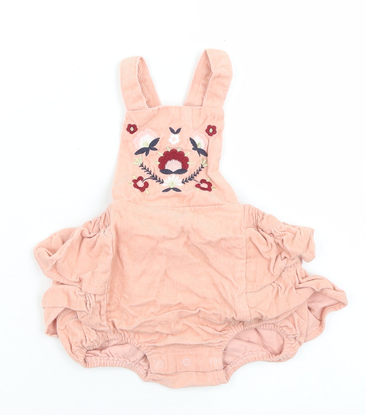 Matalan Girls Pink  Cotton Romper One-Piece Size 6-9 Months  Button