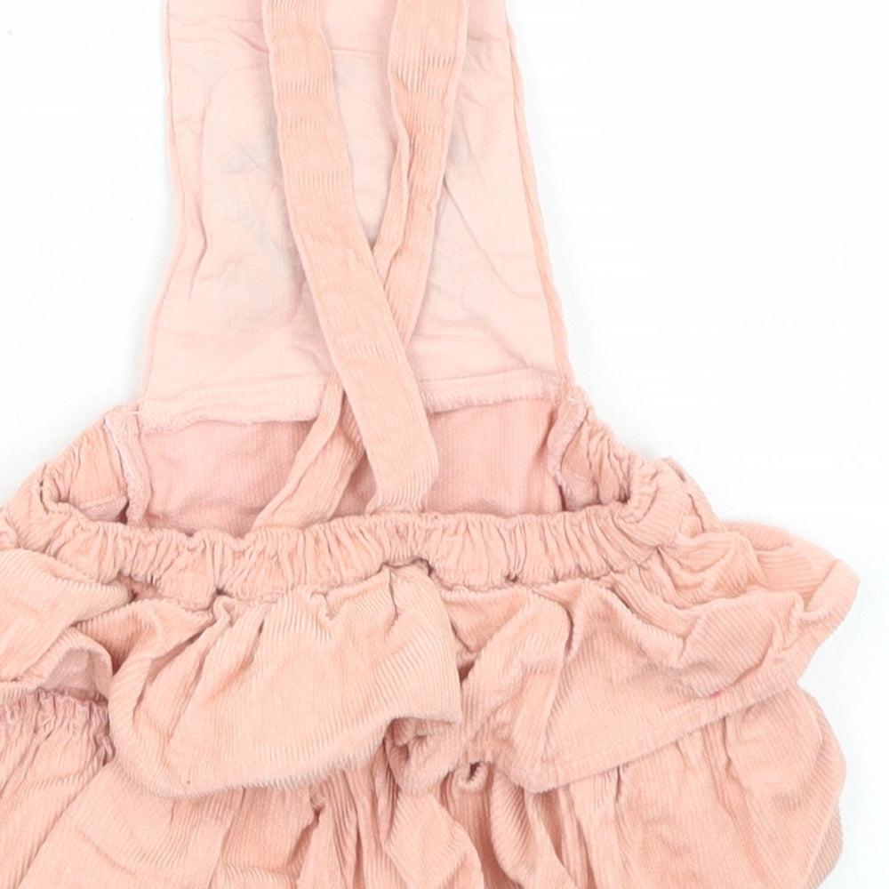 Matalan Girls Pink  Cotton Romper One-Piece Size 6-9 Months  Button