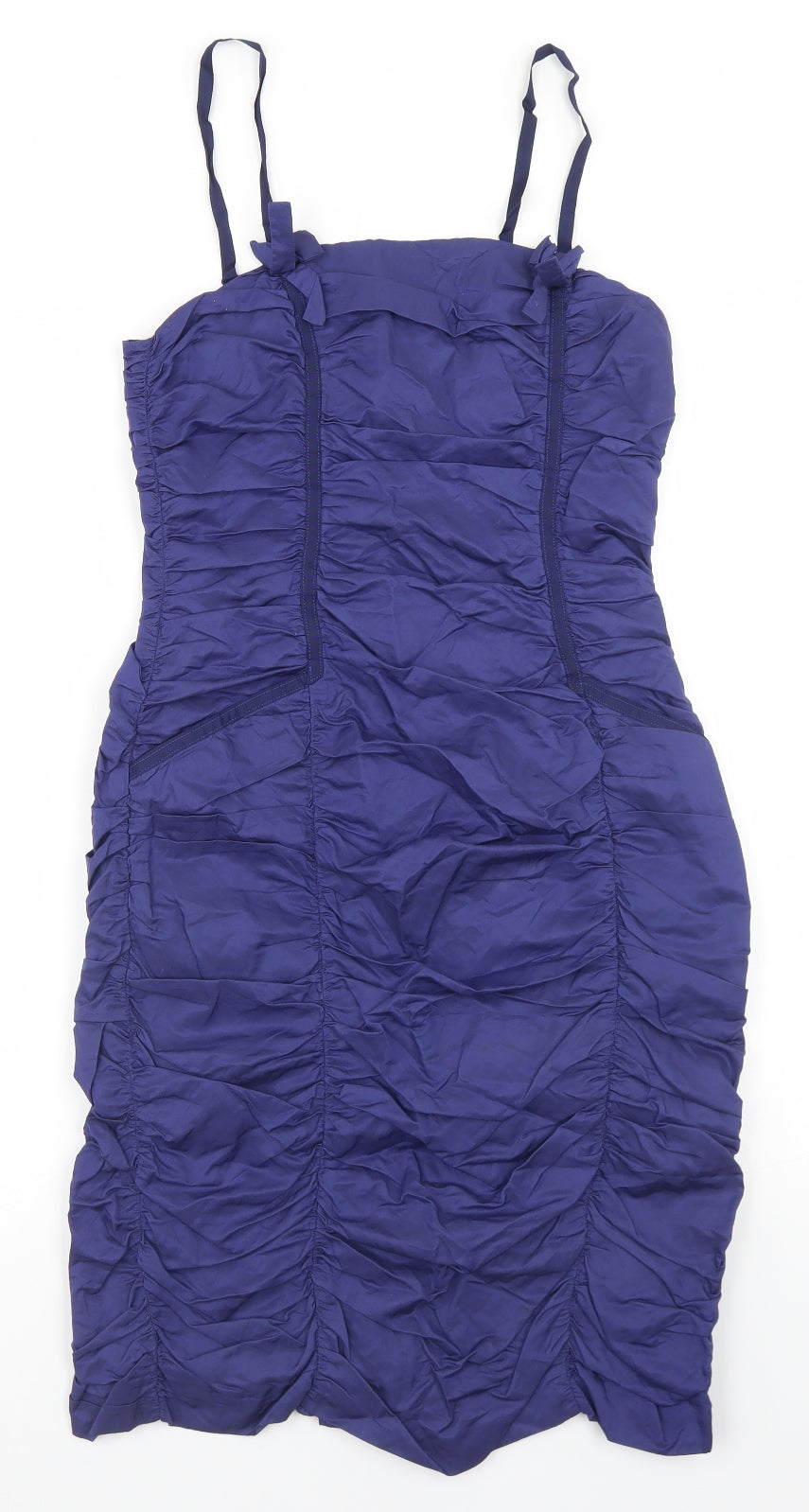 Whistles Womens Blue  Cotton Bodycon  Size 10  Sweetheart Zip