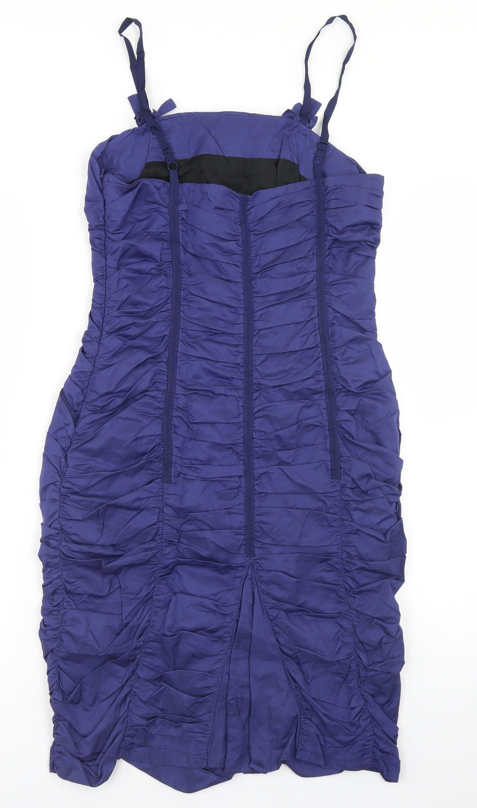 Whistles Womens Blue  Cotton Bodycon  Size 10  Sweetheart Zip