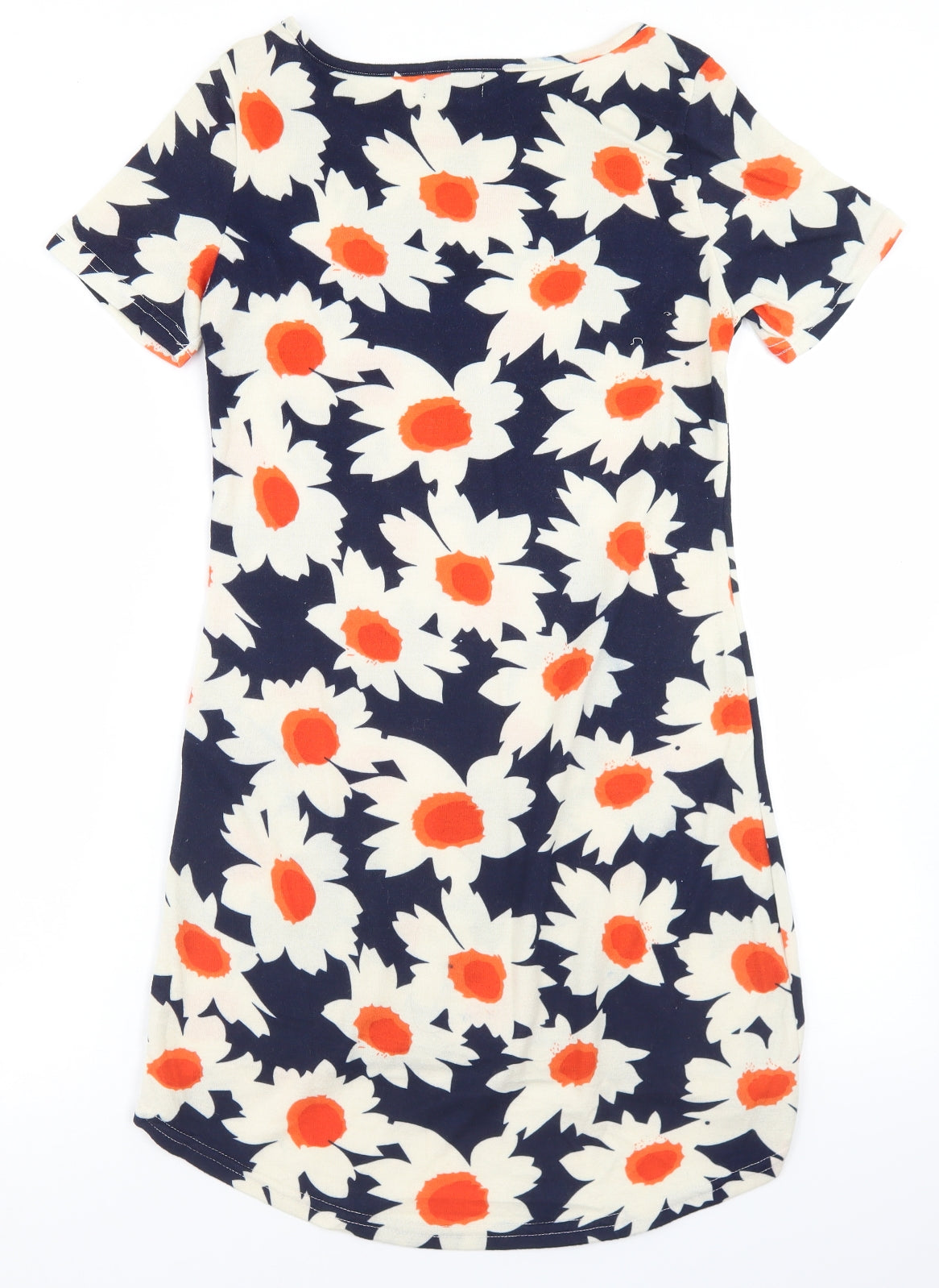 Indulgence Womens Blue Floral Wool A-Line  Size M  Round Neck