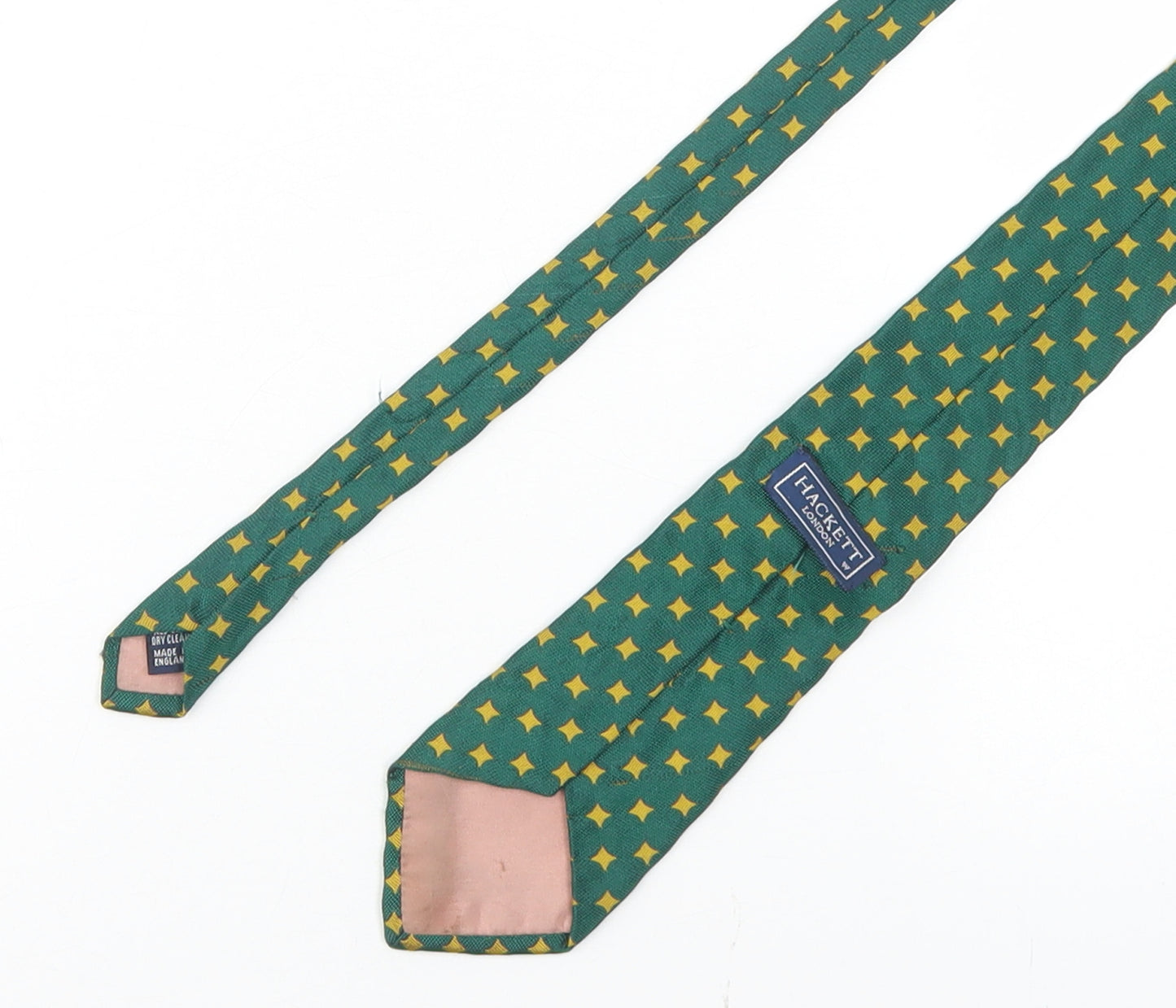 Hackett London Mens Green Geometric Silk Pointed Tie One Size