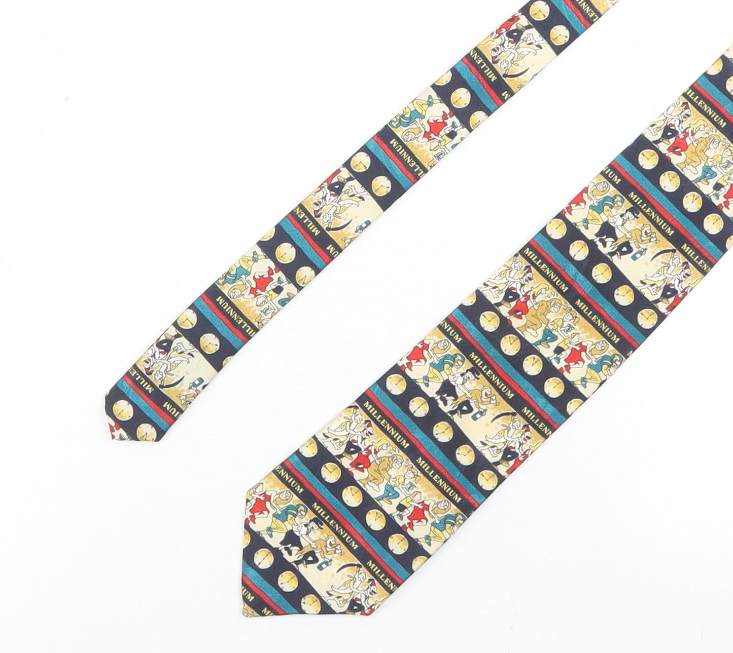 BHS Mens Multicoloured Geometric Polyester Pointed Tie One Size - Millenium