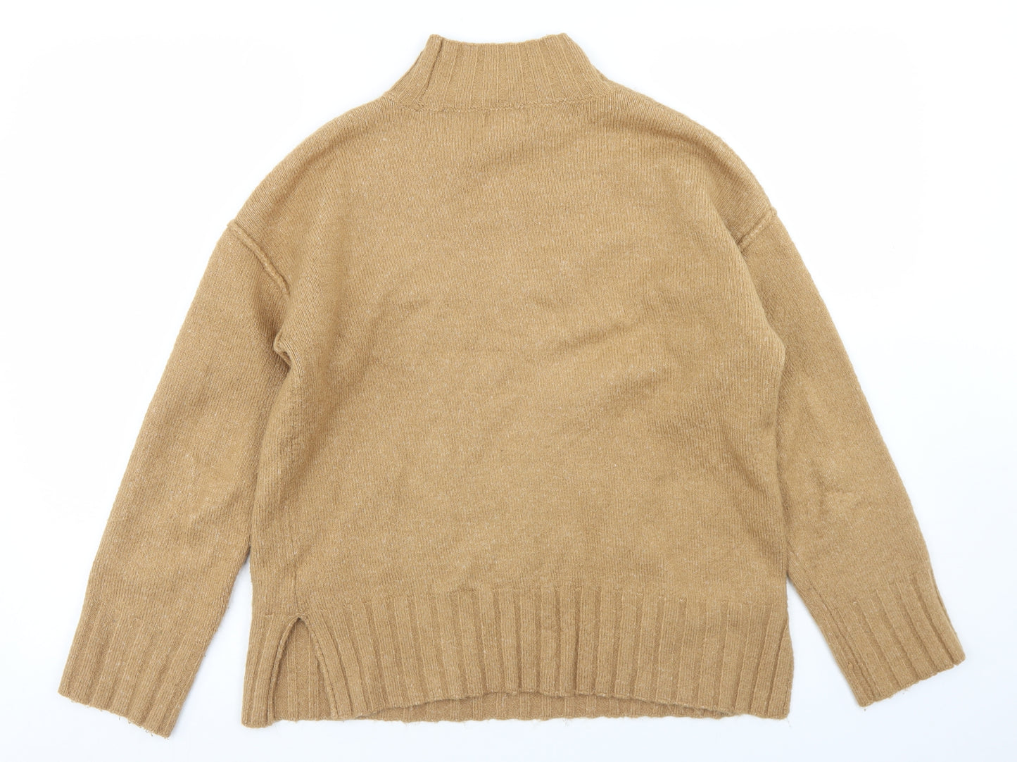 Primark Womens Brown Mock Neck  Acrylic Pullover Jumper Size S