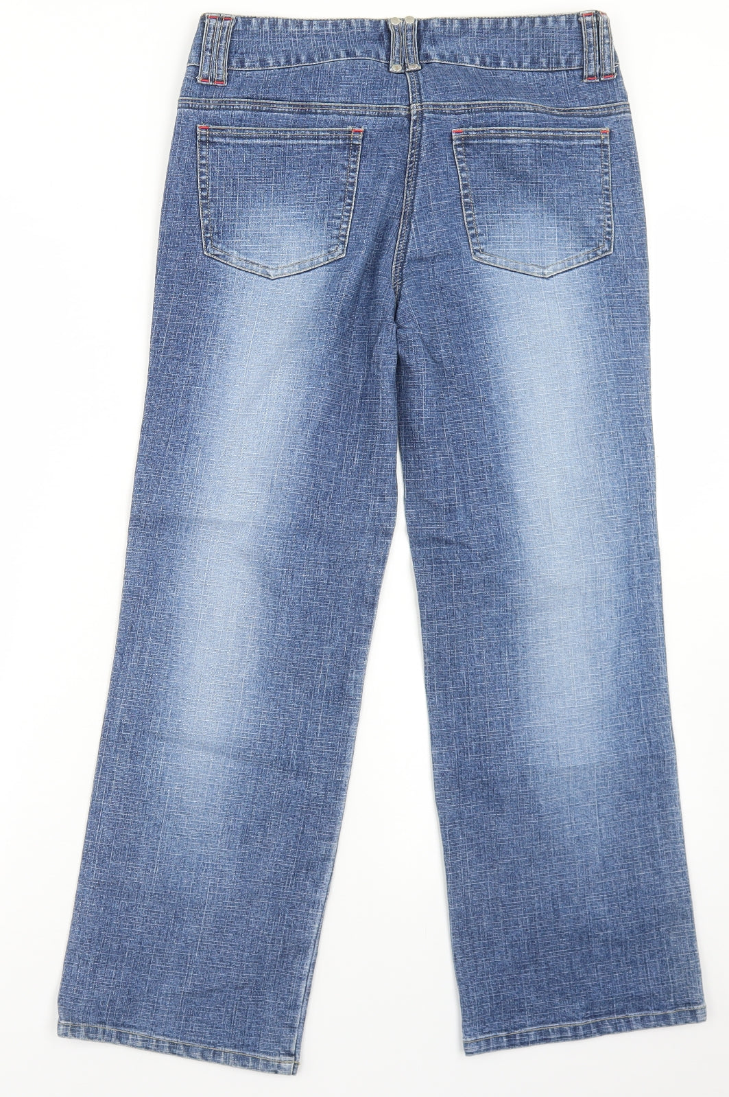 Miss Posh Womens Blue  Cotton Straight Jeans Size 10 L25 in Regular Button