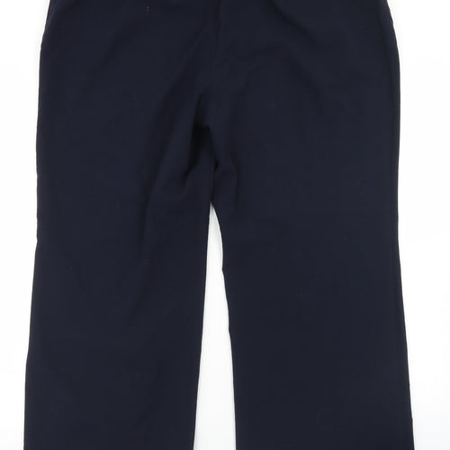 Marks and Spencer Womens Blue  Polyester Dress Pants Trousers Size 18 L26 in Regular Hook & Eye