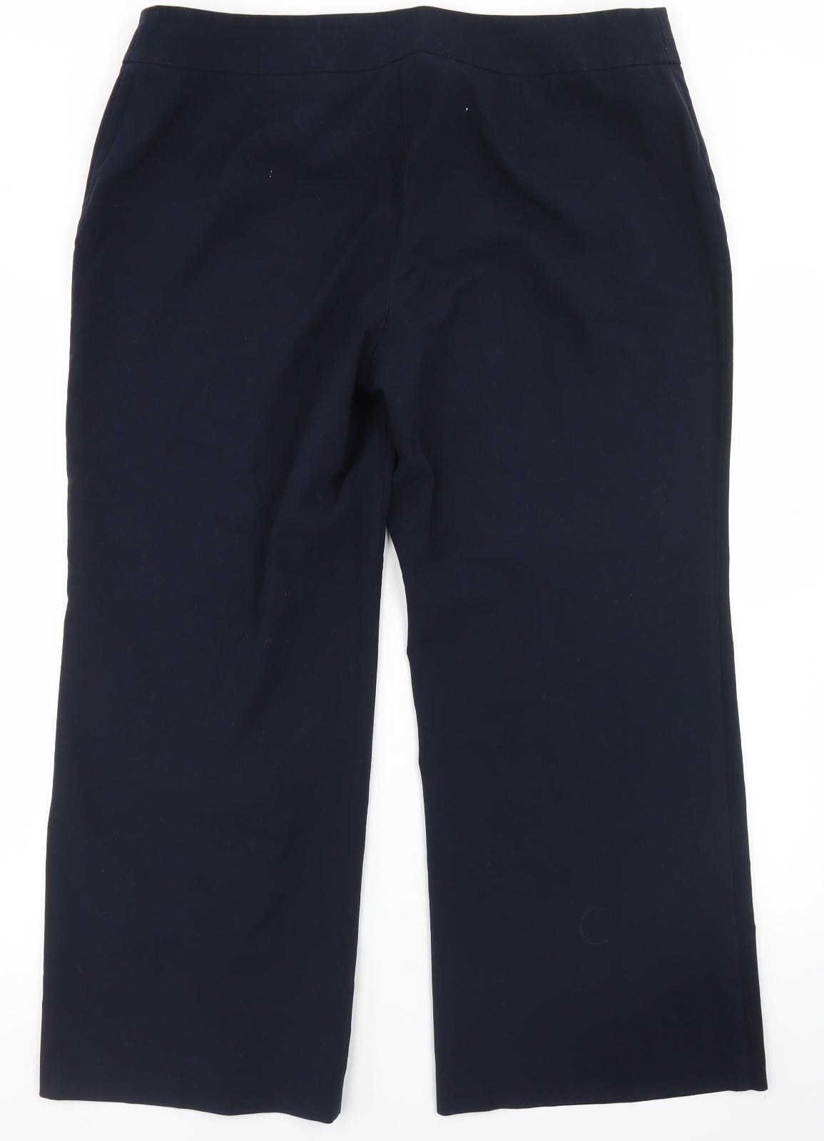 Marks and Spencer Womens Blue  Polyester Dress Pants Trousers Size 18 L26 in Regular Hook & Eye