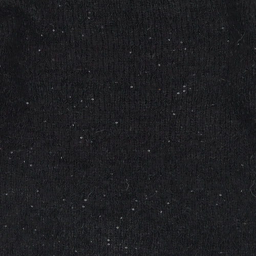 George Womens Black Round Neck  Polyester Pullover Jumper Size 10