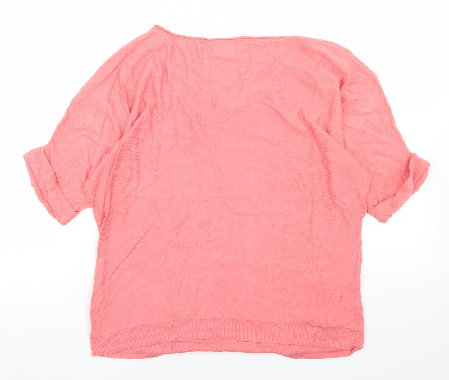 Monsoon Womens Pink V-Neck  Viscose Pullover Jumper Size M