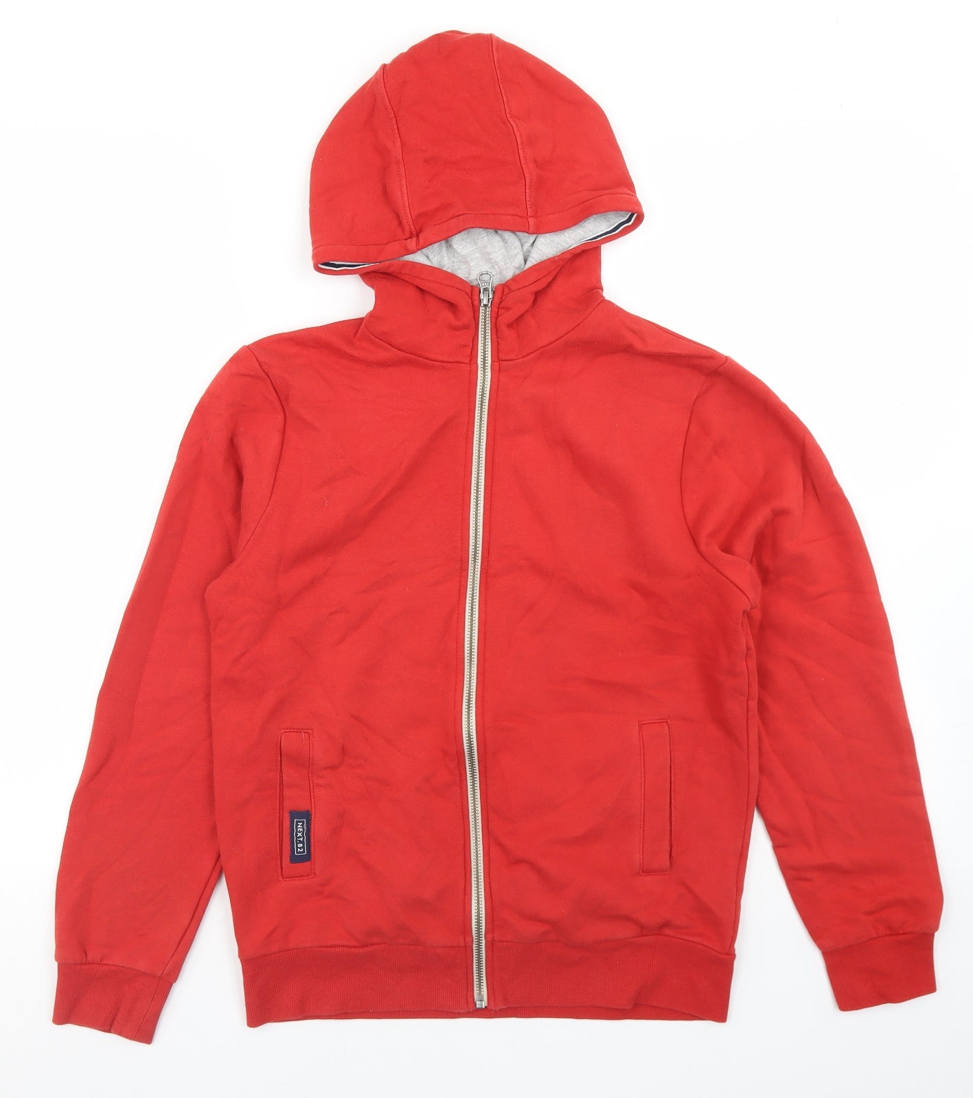 NEXT Boys Red  Cotton Full Zip Hoodie Size 11 Years  Zip