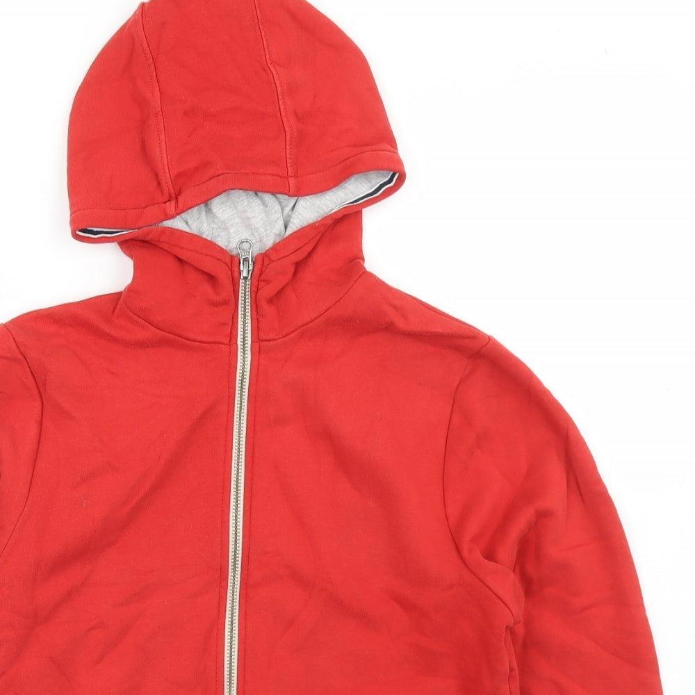 NEXT Boys Red  Cotton Full Zip Hoodie Size 11 Years  Zip