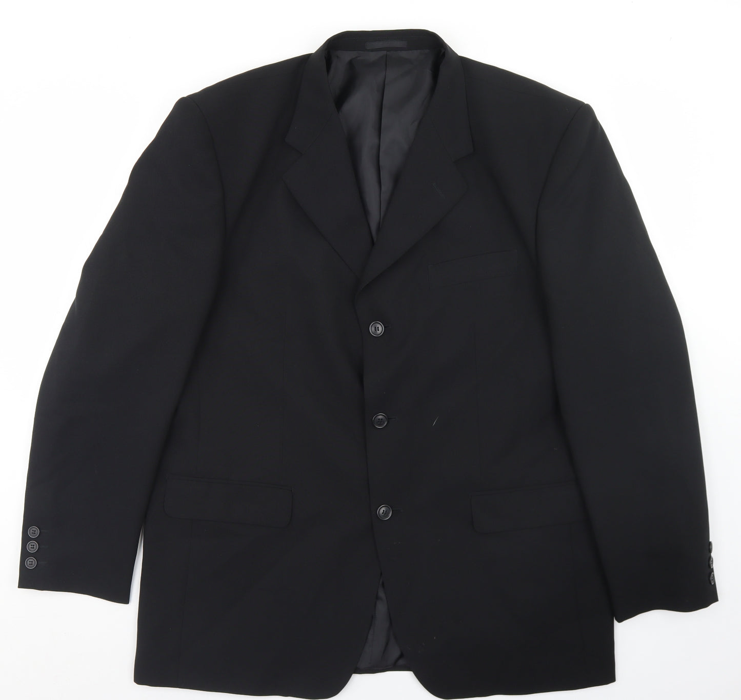The Officers Club Mens Black  Polyester Jacket Blazer Size 44